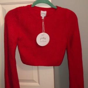Princess Polly red cropped sweater